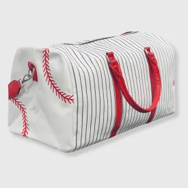 Baseball White Red Duffel Bag