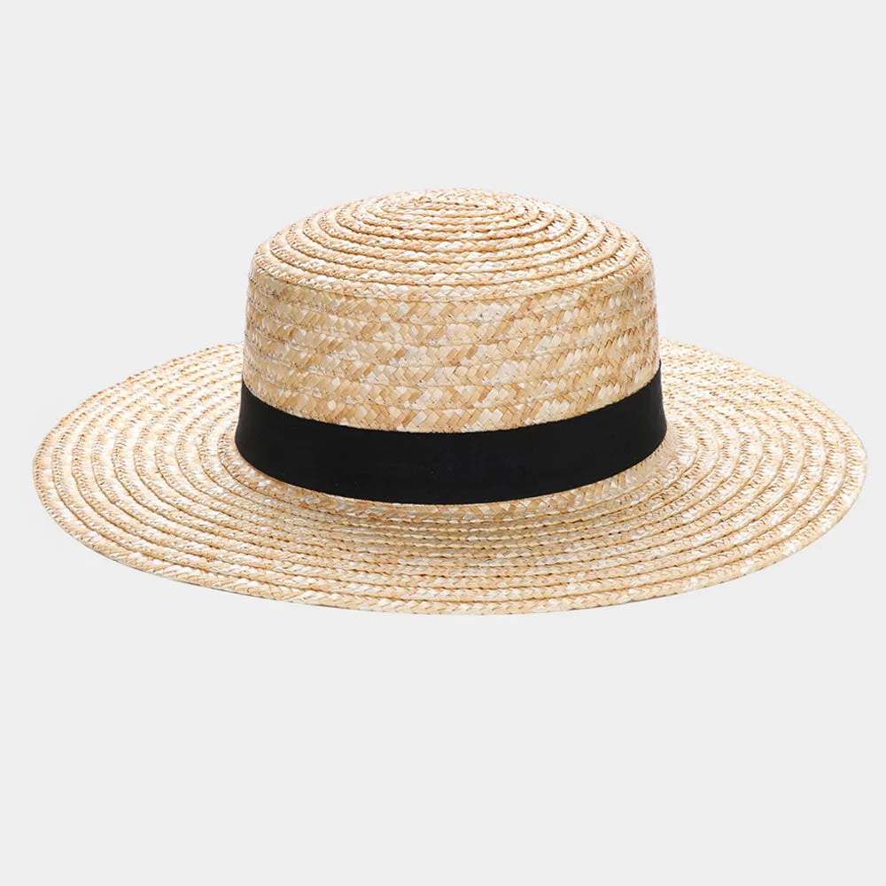 Beige Straw Summer Beach Hat