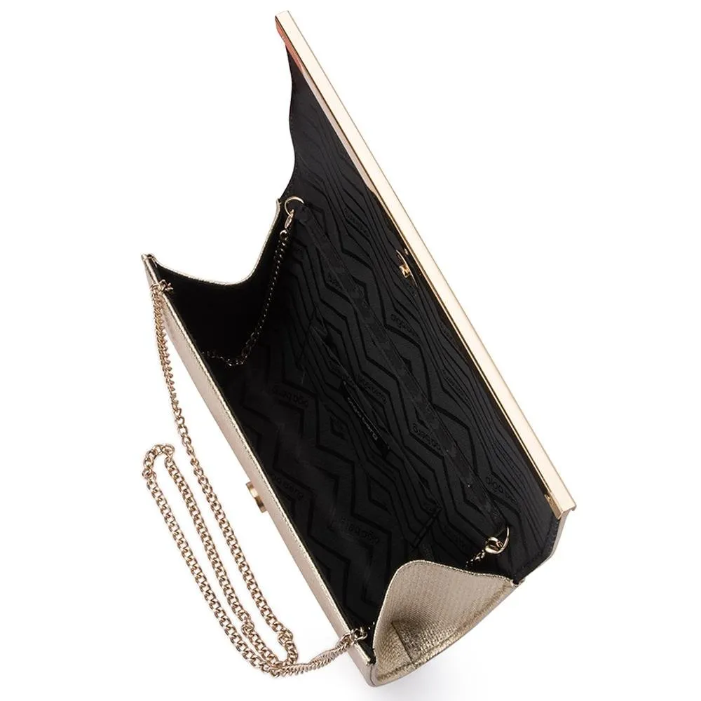 MADDIE Metallic Embossed Foldover Clutch