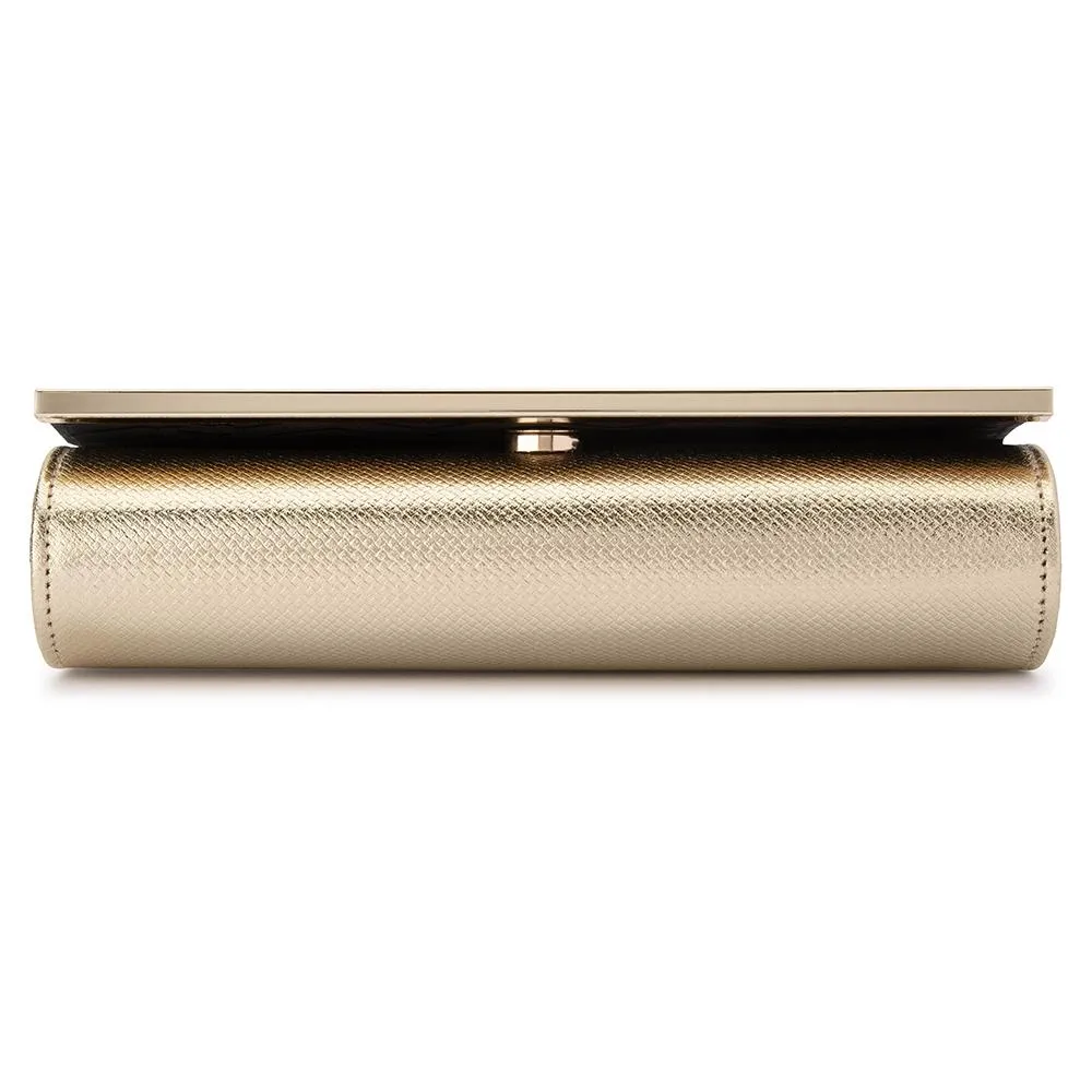MADDIE Metallic Embossed Foldover Clutch