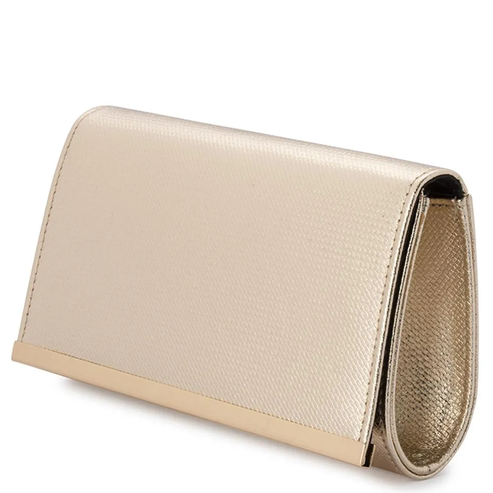 MADDIE Metallic Embossed Foldover Clutch