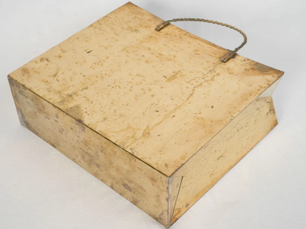 Mid-Century Italian Shopping Bag Magazine Holder - Brass