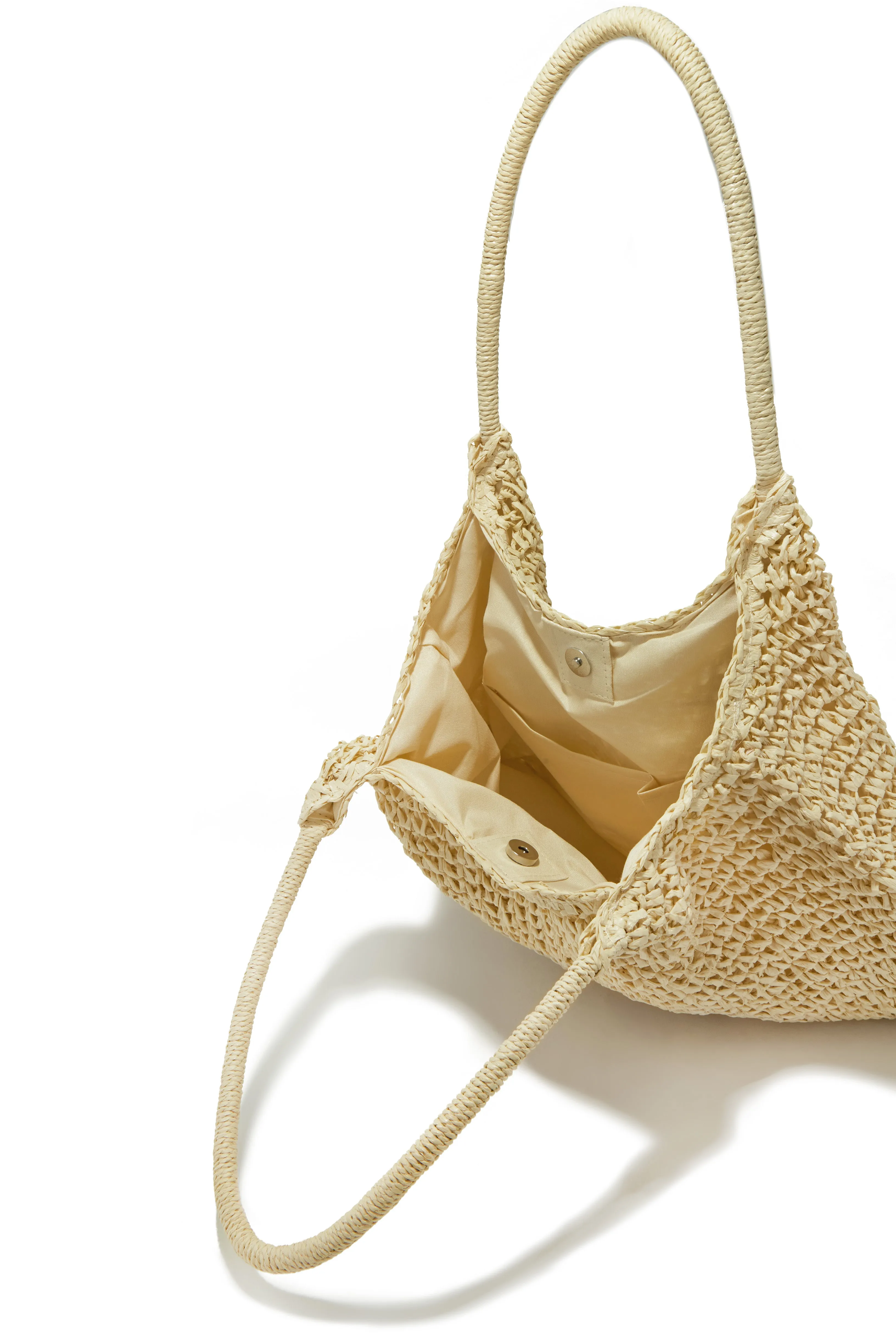 Playa Tulum Woven Straw Shoulder Beach Bag - Natural